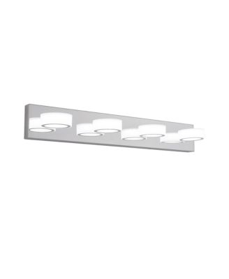 29" Modern 4-Light LED Vanity Light, Sleek Chrome Bathroom Wall Light Fixture for Mirror, Shower, and Bathroom Decor