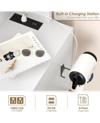 46.8IN Vanity Desk Mirror - LED Lights and Power Outlet - Makeup Vanity Table for Bedrooms, Apartments