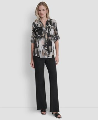 Women's Printed Roll-Tab Shirt