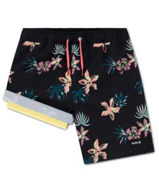 Boys' 8-18 Floral Pull-On Swim Trunks