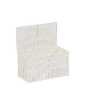 Small Wicker Basket with Lid, Multipurpose Storage Basket