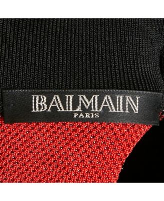 Women's Red/black Chevron Lurex Knit Bodycon Dress