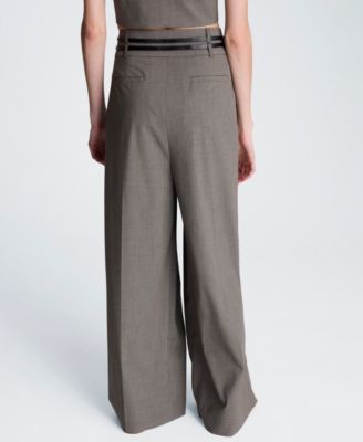 Women's Double Belted High-Rise Trousers