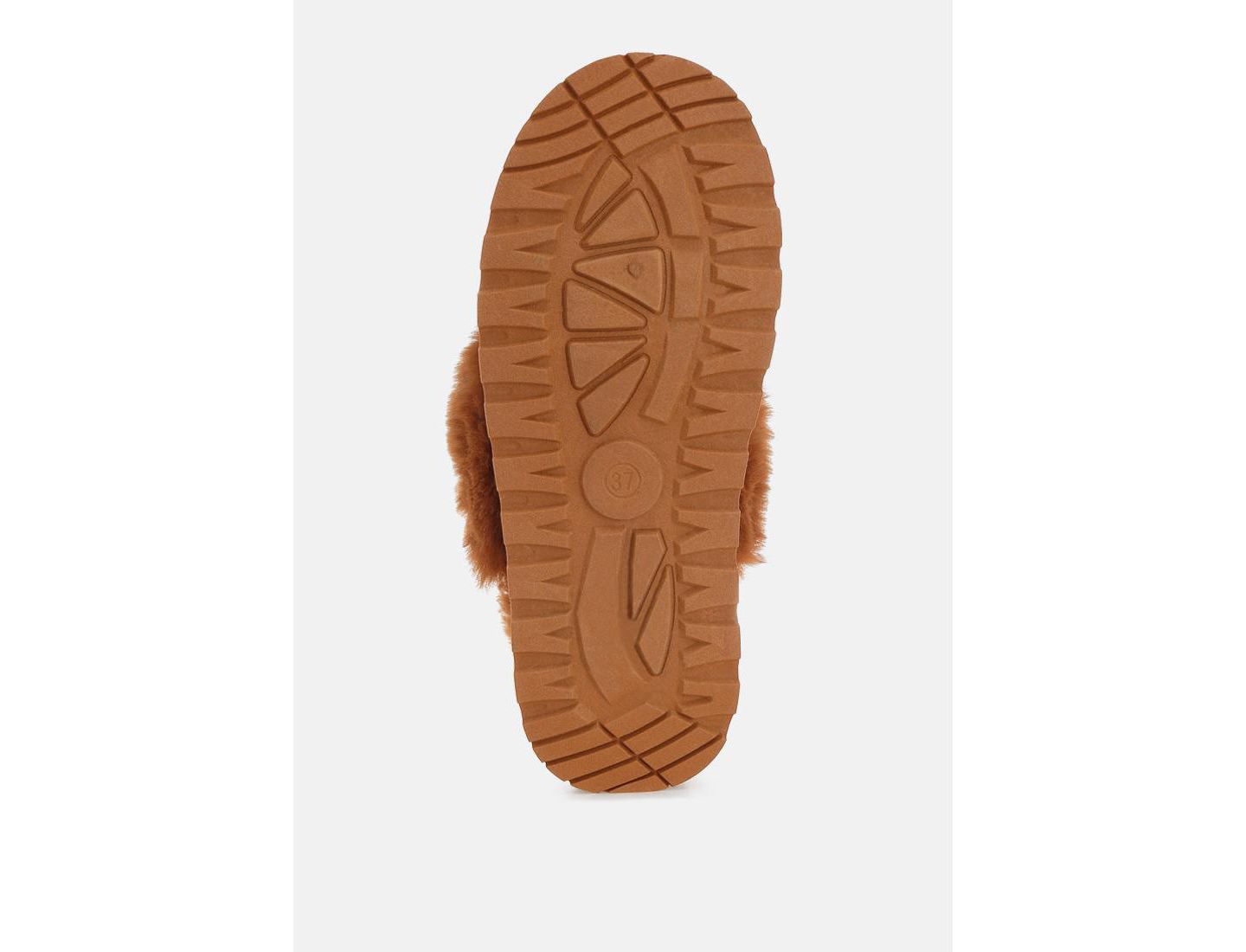 Женские балетки London Rag Portho Faux Fur Slip Flat, цвет: Бежевый / Хаки — фото 3