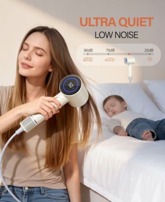 High-Speed Low Noise Hair Dryer with 300 Million Negative Ions & Fast-Drying LCD Display