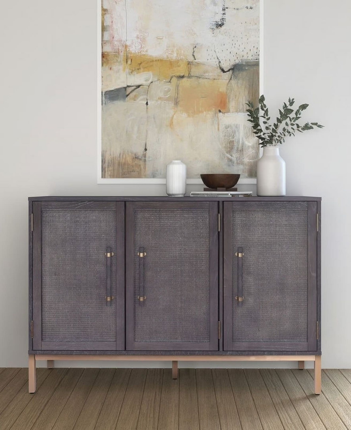 Hopper Studio 34" Wood Sophia 3-Door Accent Cabinet