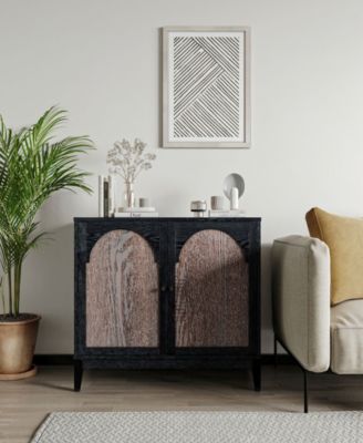 29.33" Wood Arch 2-Door Cabinet