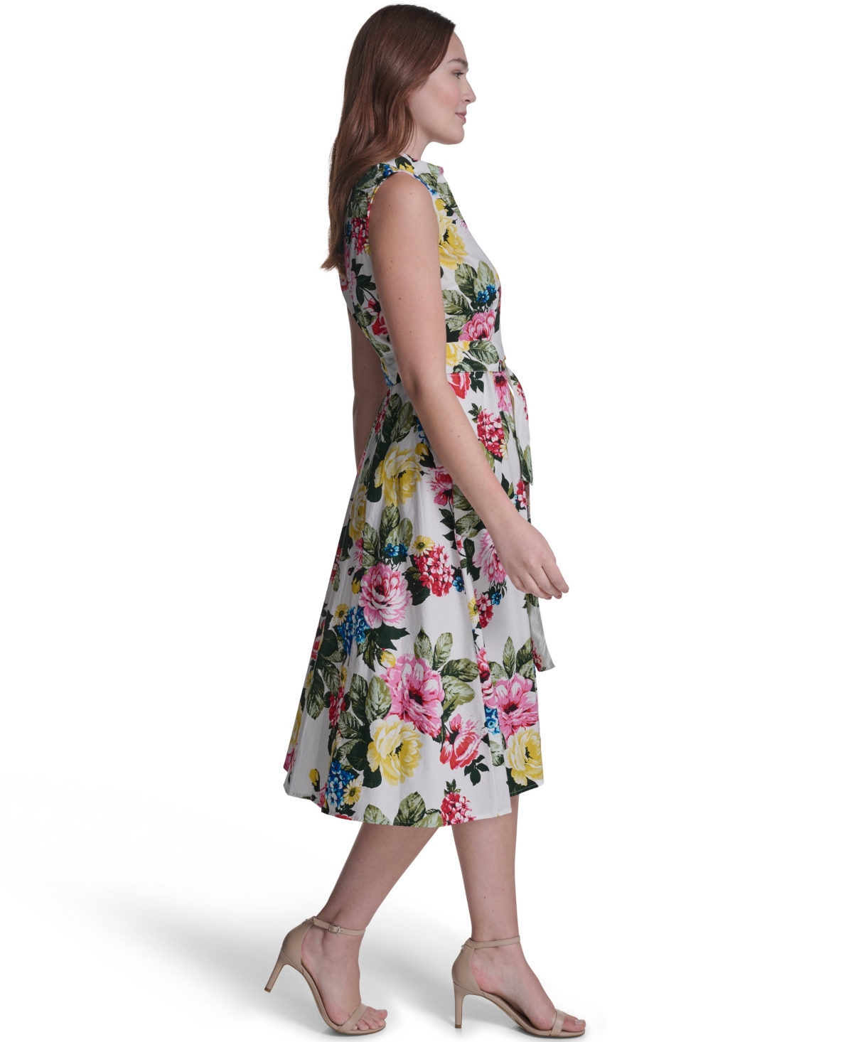 Calvin Klein Women's Floral A-Line Midi Dress