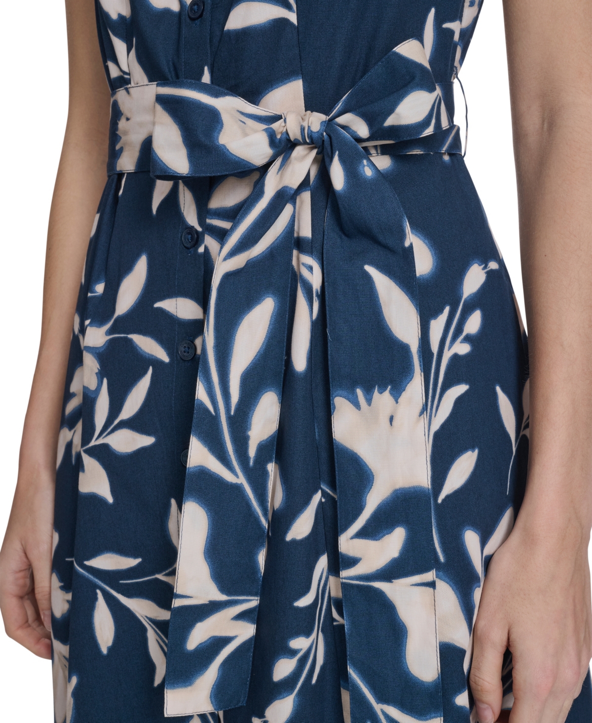 Calvin Klein Women's Collared Floral Midi Dress