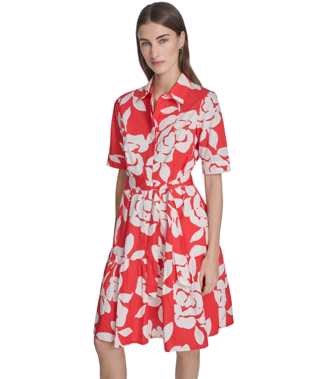Calvin Klein Women's Floral Tiered Midi Dress
