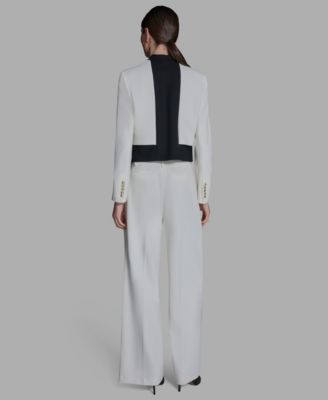 Women's Stand-Up Collar Open-Front Blazer