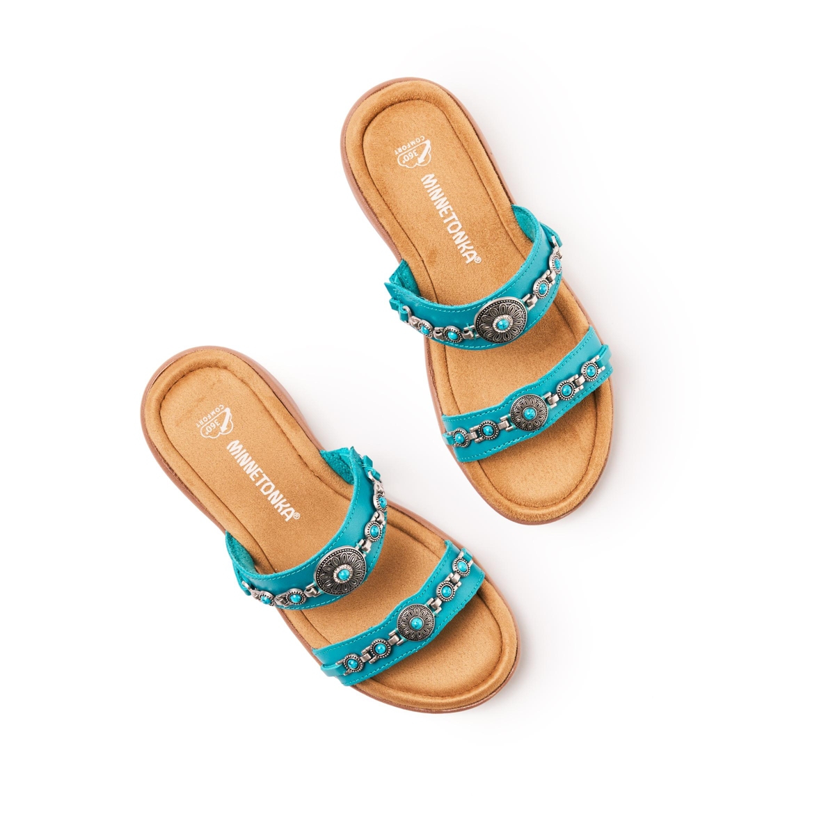 Minnetonka Women's Brenn Embellished Slide Sandals