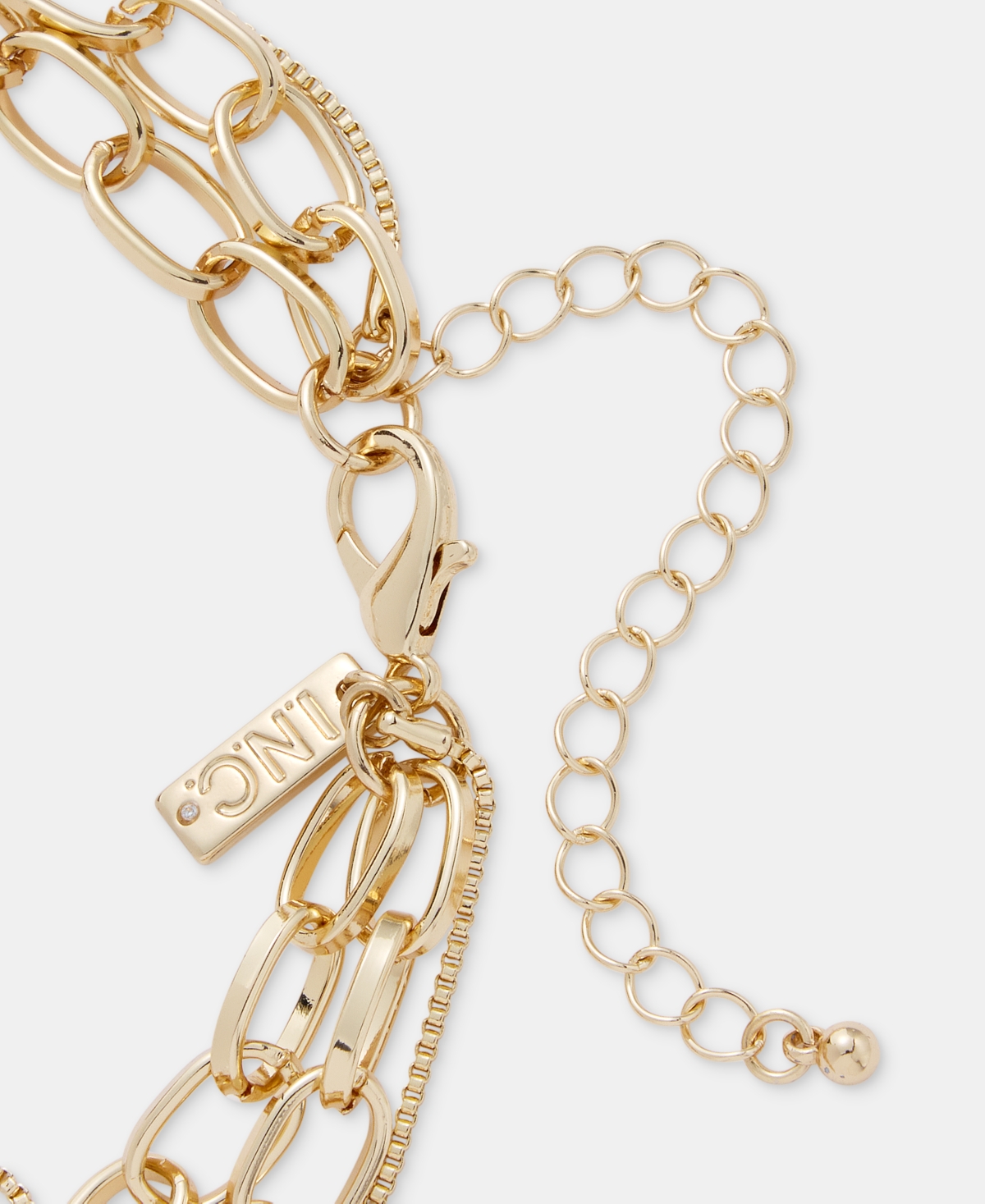 I.n.c. International Sculptural Nugget & Imitation Pearl Layered Pendant Necklace, 16" + 2" extender, Macy's Exclusive