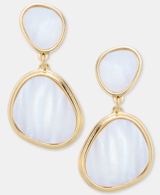 Textured Shell Double Drop Earrings