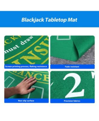 Texas Hold'em Poker Layout Felt with Instructions, Las Vegas Style Poker Game Tabletop Mat