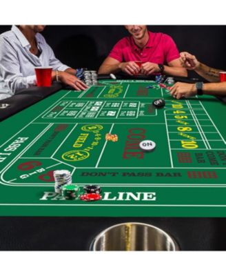 Texas Hold'em Poker Layout Felt with Instructions, Las Vegas Style Poker Game Tabletop Mat