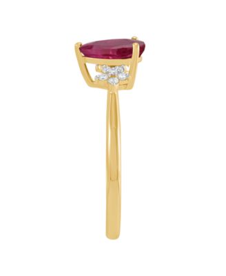 Ruby (1-1/3 ct. t.w.) & Diamond (1-1/10 ct. t.w.) Ring in 10k Yellow Gold (Also Available in Emerald, Sapphire)