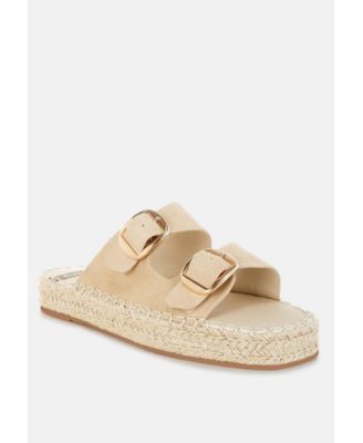 Womens Kuopa Genuine Soft Leather Espadrille Flatform