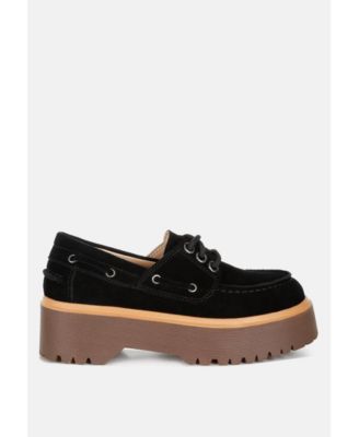 Womens Cuckatoos Chunky Suede Oxford Loafers