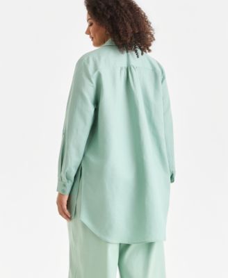 I.N.C. International Concepts Plus Size Linen-Blend Tunic, Exclusively at Macy's