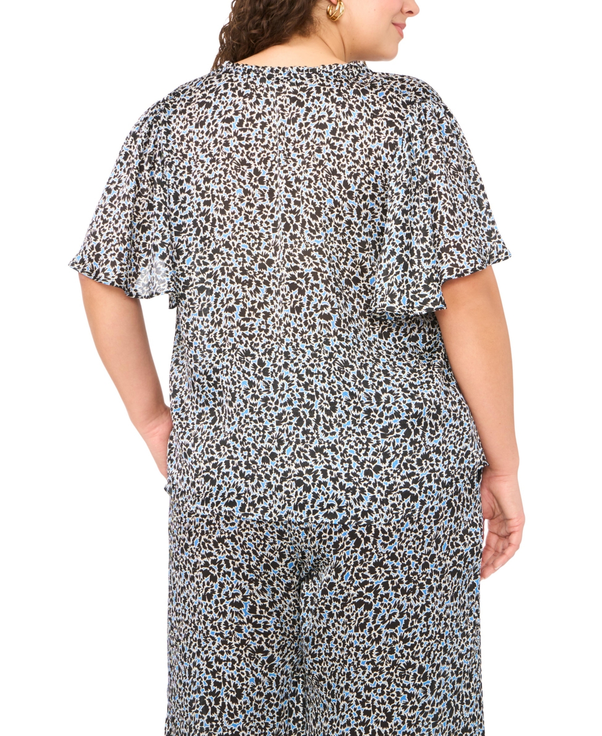 Vince Camuto Plus V-Neck Princess Sleeve Top