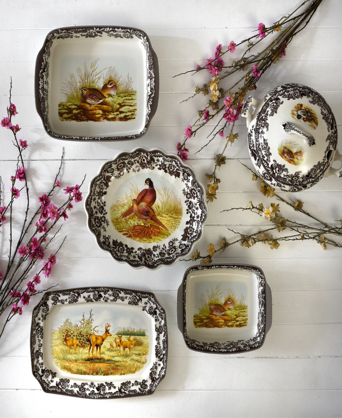 Spode Woodland Pheasant Octogonal Platter