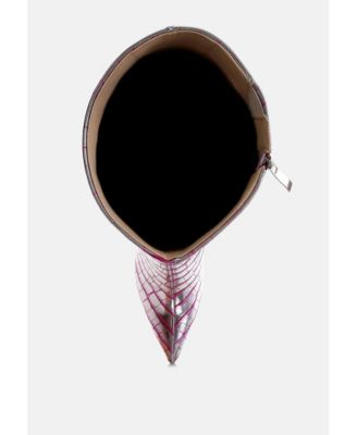 Womens Bass Head Croco Metallic Long Boots