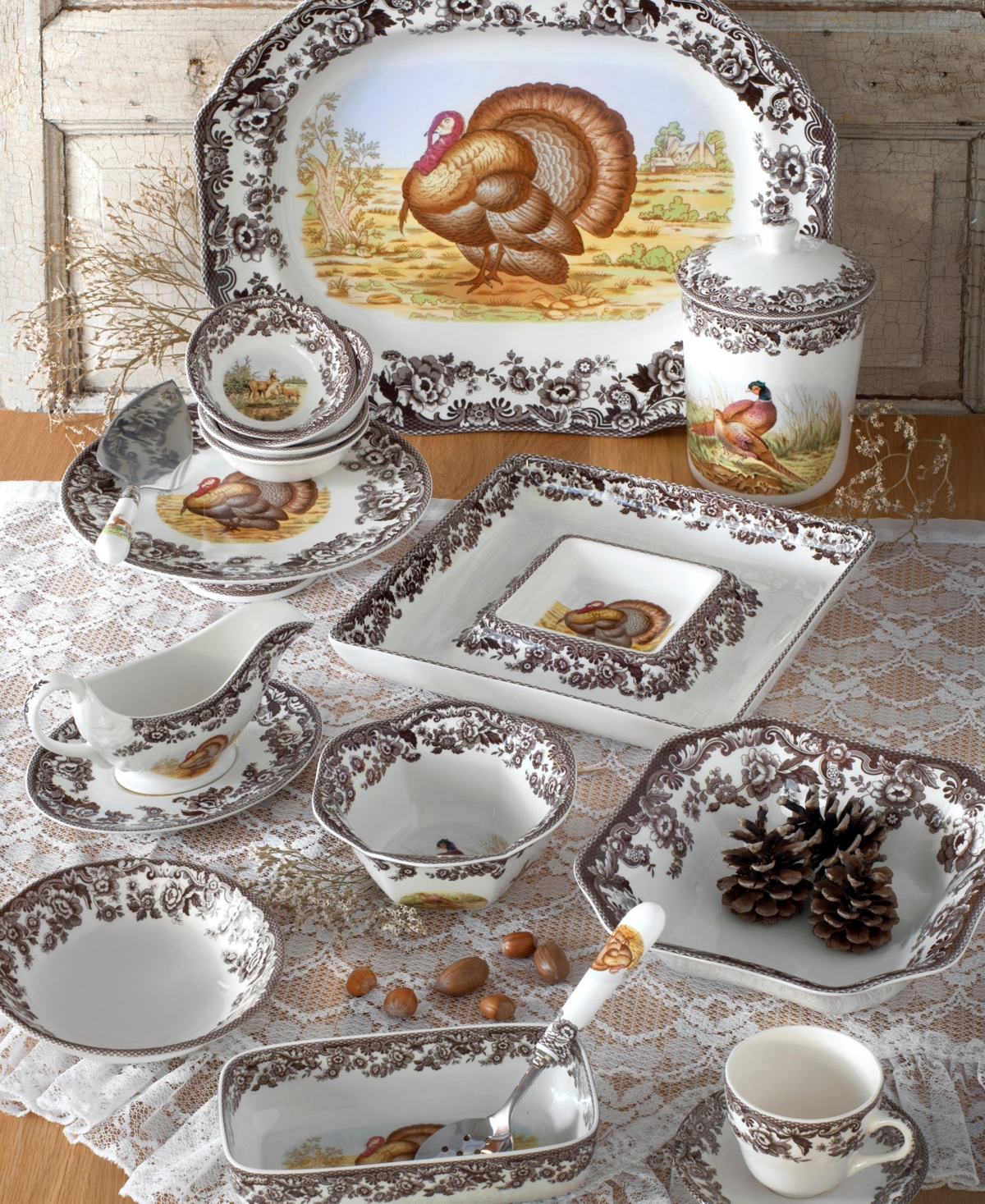 Spode Woodland Turkey Octogonal Platter
