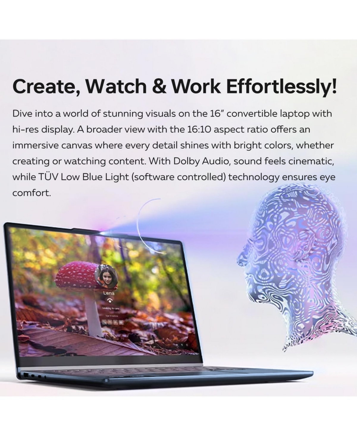 Lenovo IdeaPad 5 Gen 10 Premium 2-in-1 Laptop 16" Fhd Touchscreen Windows 11 Home