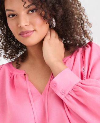 Plus Size Bubble-Sleeve Top