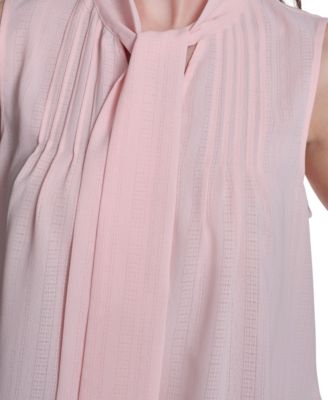 Women's Sleeveless Tie Neck Blouse
