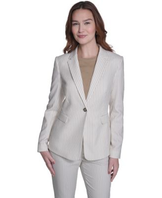 Women's Slim Fit Notch Collar Pinstripe Blazer