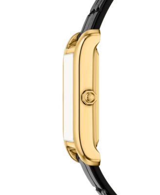 Women's The Eleanor Slim Quartz Two-Hand Black Leather Watch, 22mm