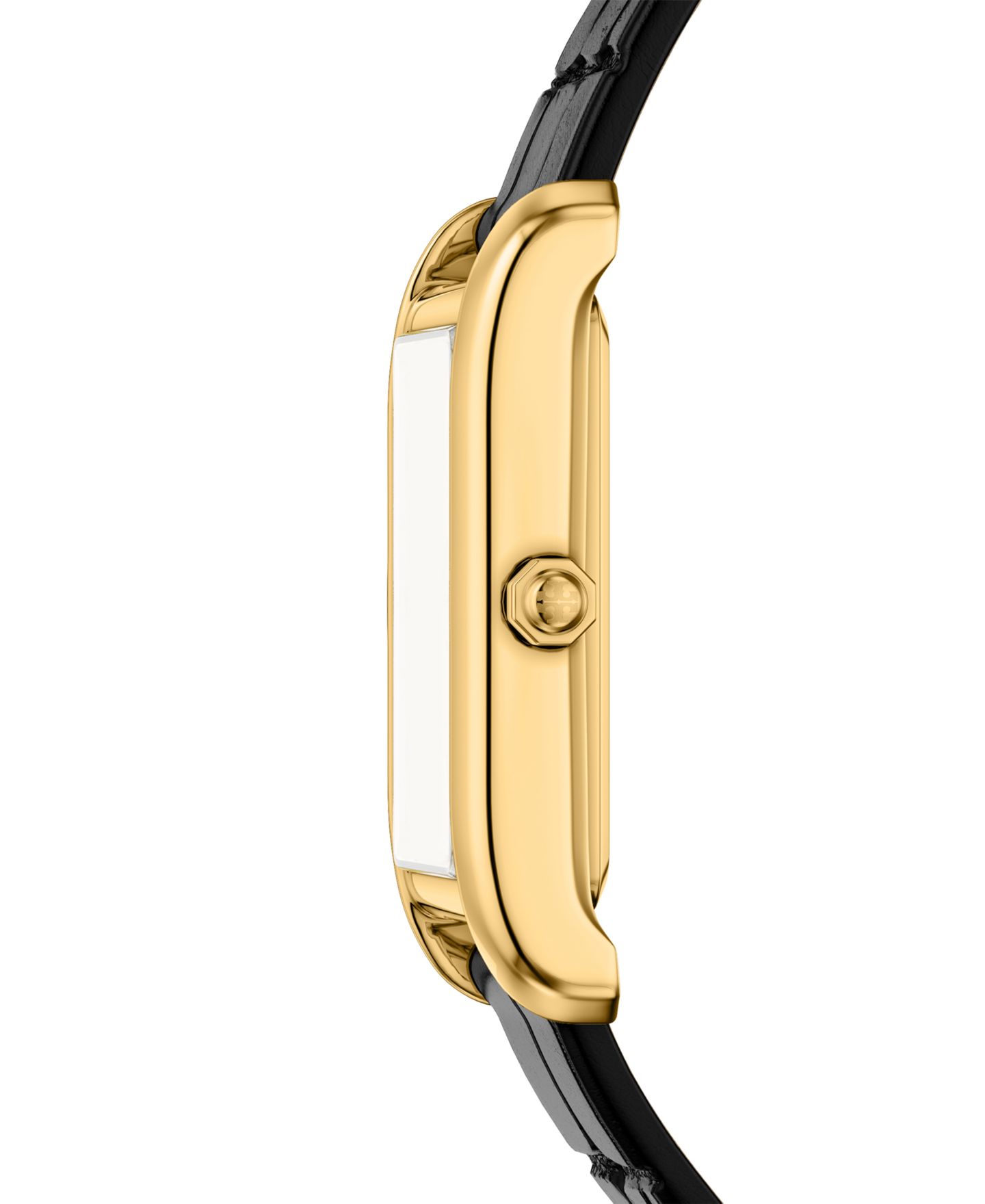 Женские часы Tory Burch The Eleanor Slim Quartz Two-Hand Black Leather Watch, 22mm — фото 3