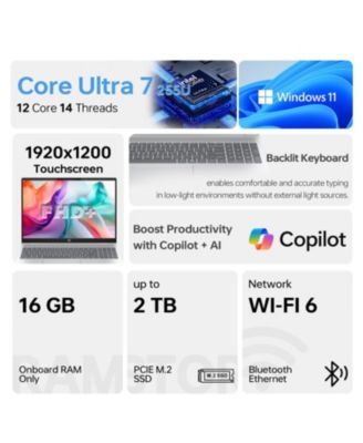 OmniBook 5 16t-ba100 Premium Traditional Laptop 16" FHD Touchscreen Intel Core Ultra 7 255U Intel Graphics 16GB RAM 512GB SSD Windows 11 Home