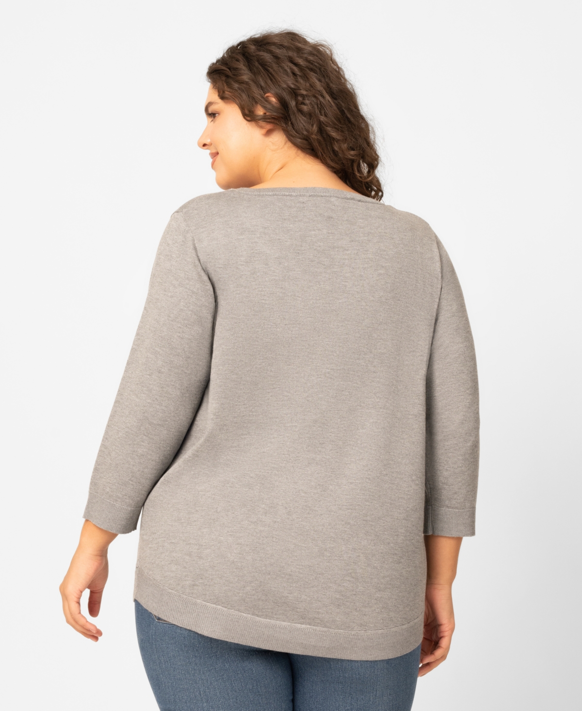 Melissa Paige Plus Sailboat Textured High Low Pull-On Sweater, Macy's Exclusive