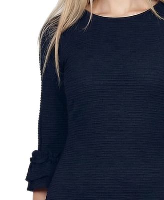 Women's 3/4-Sleeve Textured Knit Dress