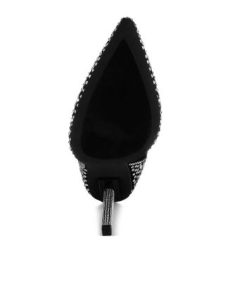 Womens Gem Blaze Patterned Rhinestones Detail Stiletto Boots