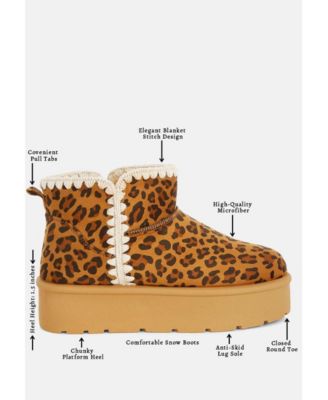 Womens Rochas Leopard Print Snow Boots