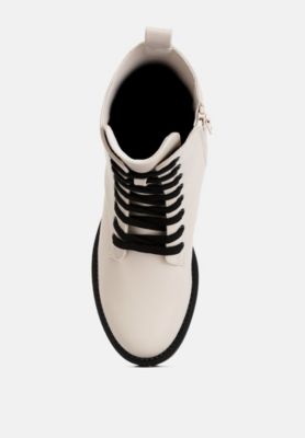 Womens Forter Faux Leather Lace Up Boots