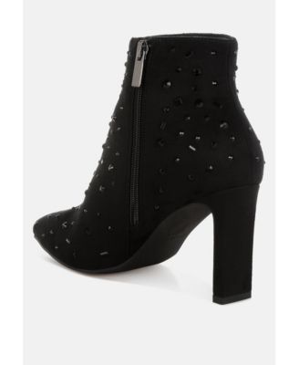 Womens Sakura Diamante Embellished Microfiber Boots