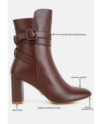 Cobra Womens Buckle Strap Embellished Ankle Boots