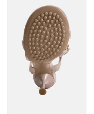 DOMEDA Womens Metal Chain Embellished Sandals