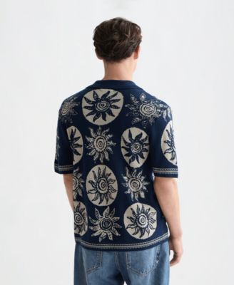 Men's Jacquard Short-Sleeve Shirt