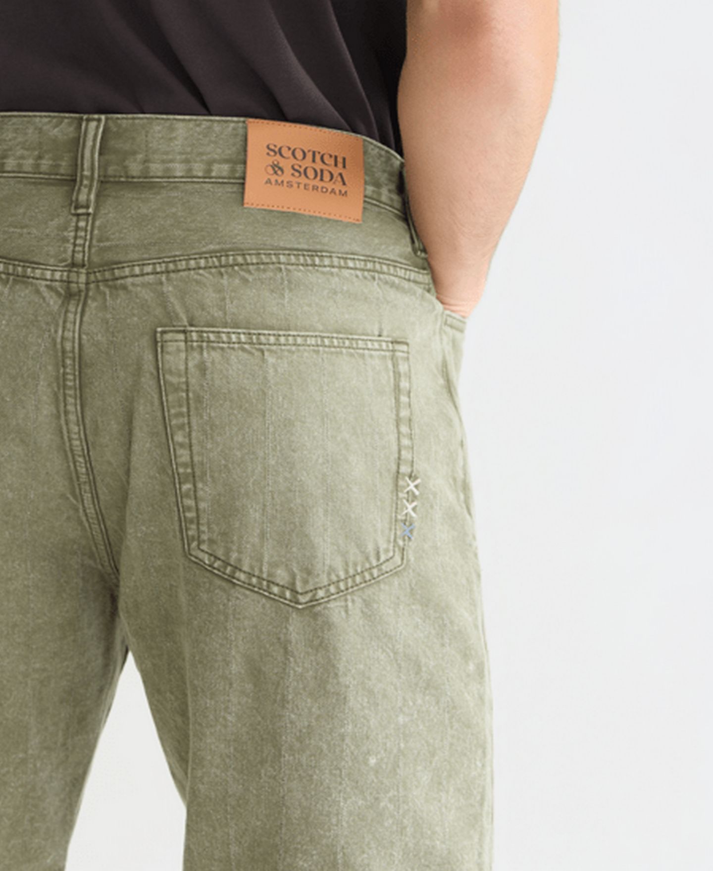 Мужские шорты SCOTCH & SODA 11" Jeans, цвет: Зелёный — фото 3