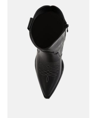 Womens Aries Ankle Length Block Heel Cowboy Boots