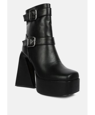 Womens Hot Cocoa High Platform Ankle Boots