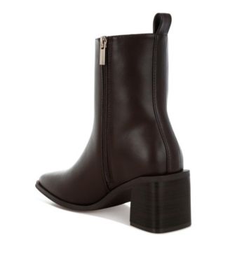 Womens Muskox Square Toe Faux Leather Boots