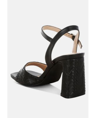 Womens Elana Textured Faux Leather Heels