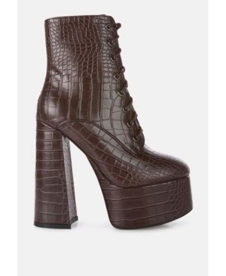 magdalene croc high heel platform boots